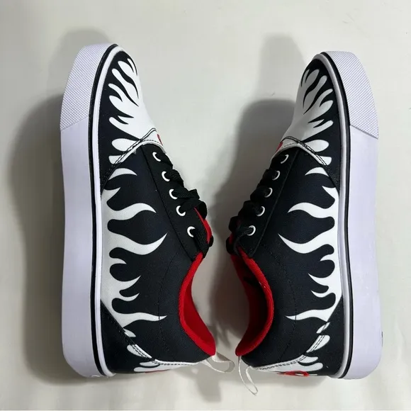 Heelys Pro 20 Prints Skate Shoes Mens Sz 8 Black White Lace Up Casual Sneakers
