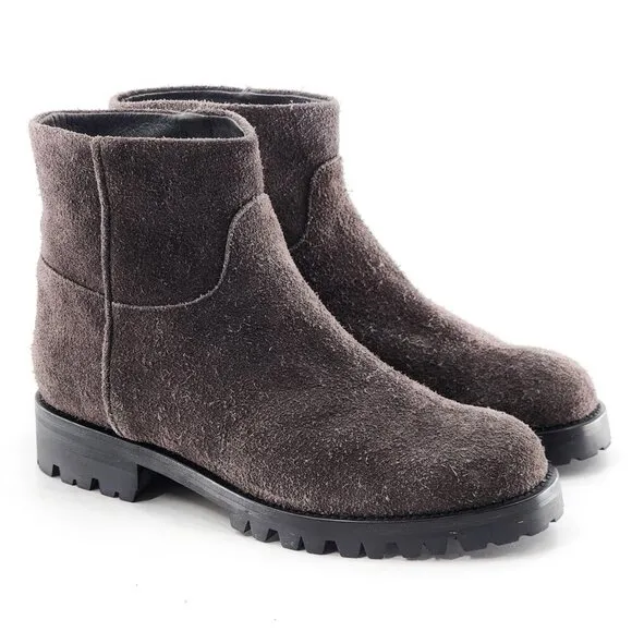 HELMUT NWOB LANG Gray Suede Ankle Boots