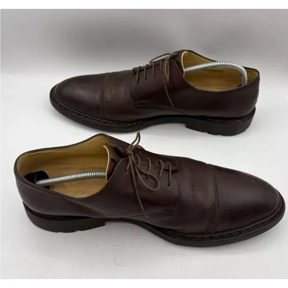 Heschung Brown Leather Stitched Lace-up Derby Shoes Mens Size 12.5