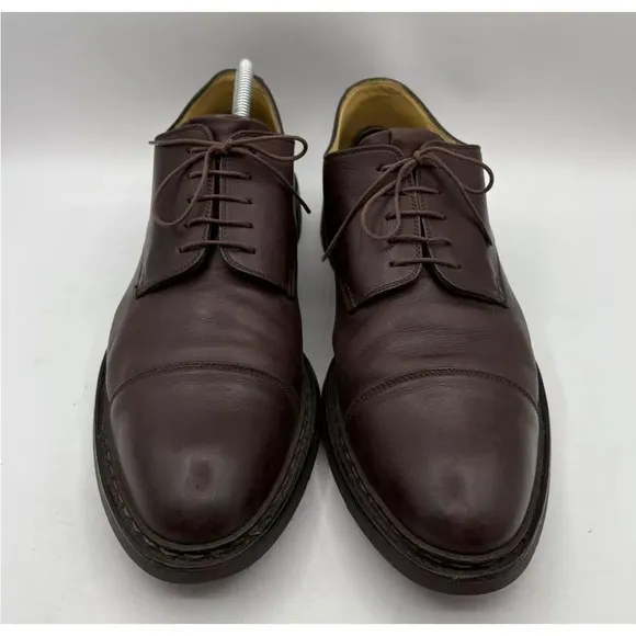 Heschung Brown Leather Stitched Lace-up Derby Shoes Mens Size 12.5