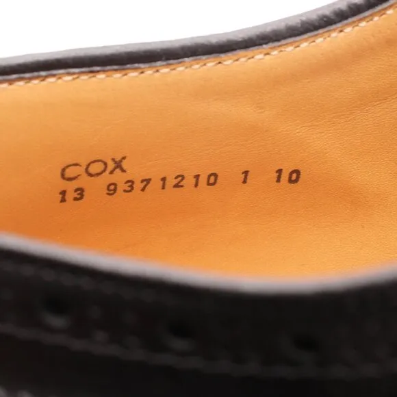 Heschung Cox Men's Size UK 10 Derby Leather Black Wingtip Dress Shoes