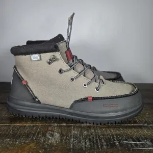 Hey Dude Bradley Waxed Canvas Boots Mens Size 10 40625-030 Gray Black