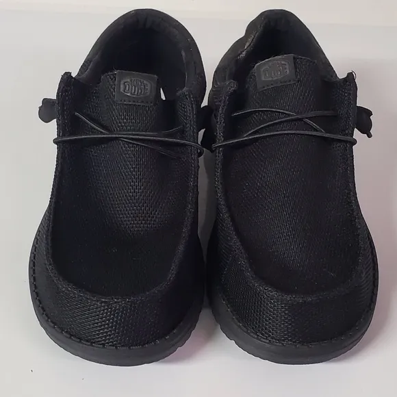 Hey Dude Mens Wally Funk Mono Black Shoes