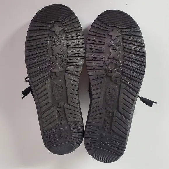Hey Dude Mens Wally Funk Mono Black Shoes