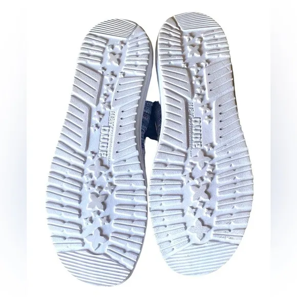 HEY DUDE NEW Wally Sox Gorpcoe White Blue Red Slip On Shoes Mens Size 10 NW…