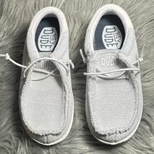 Hey Dude Wally Toddler Stretch White Casual Shoes Size 11