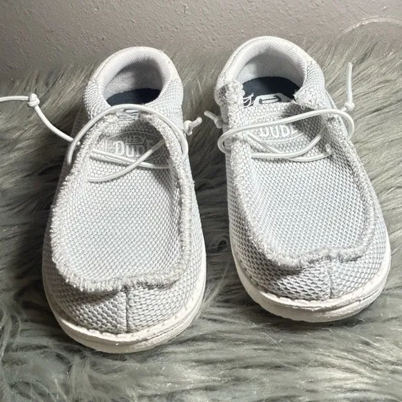 Hey Dude Wally Toddler Stretch White Casual Shoes Size 11