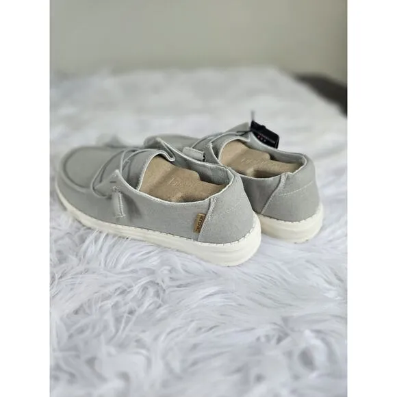 Hey Dude Women's Wendy Chambray Slip-Ons, Chambray Light Grey, US Size 7