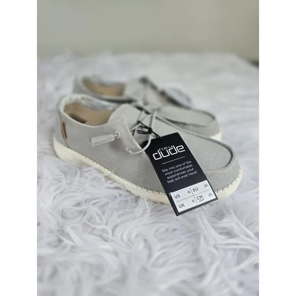 Hey Dude Women's Wendy Chambray Slip-Ons, Chambray Light Grey, US Size 8