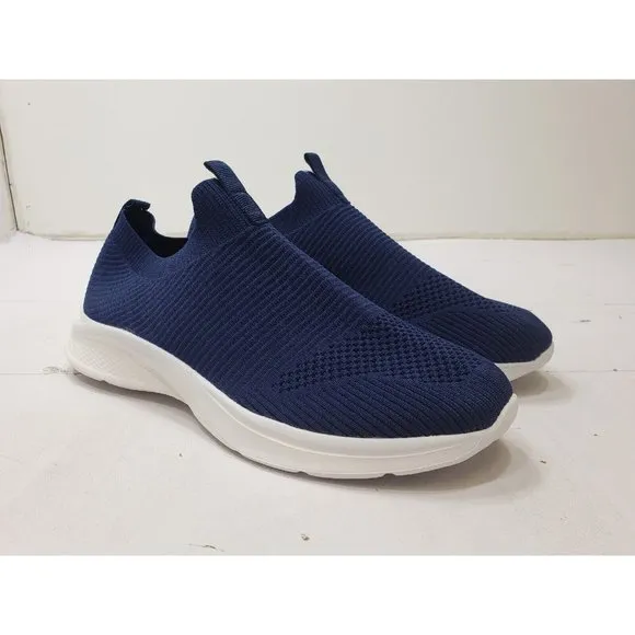 heyun Mens Shoes Sneakers Slip On Mesh Running Walking Navy Blue Size 10 / 44