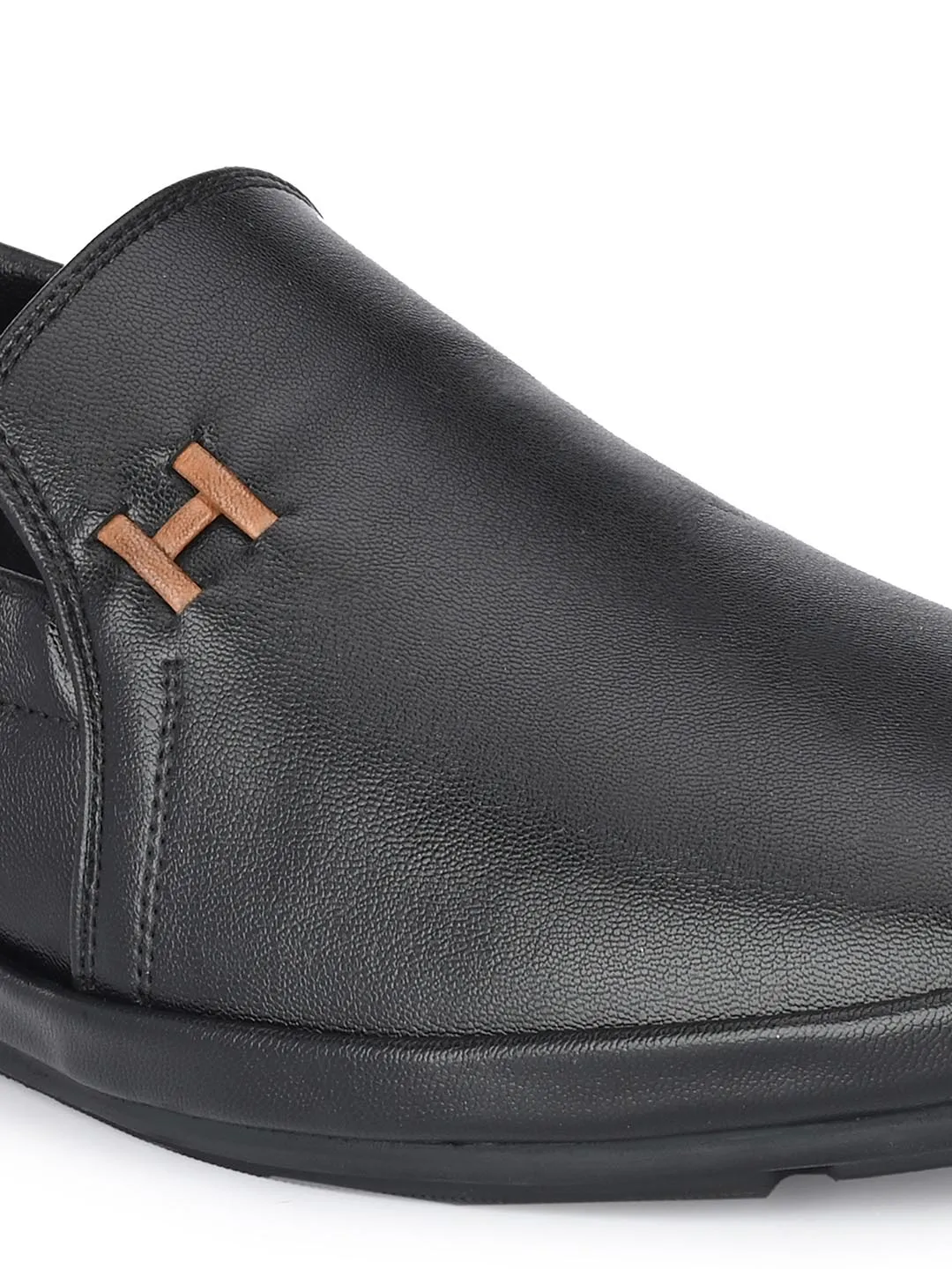 Hitz Men's Black Synthetic Slip-On Casual Shoes
