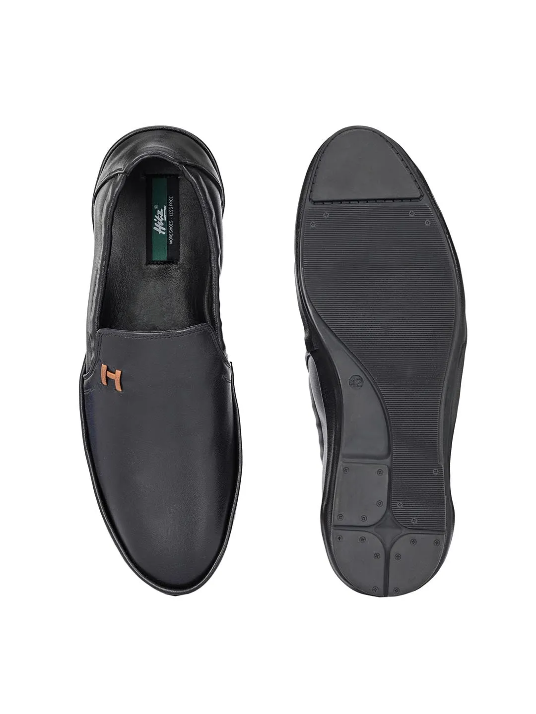 Hitz Men's Black Synthetic Slip-On Casual Shoes