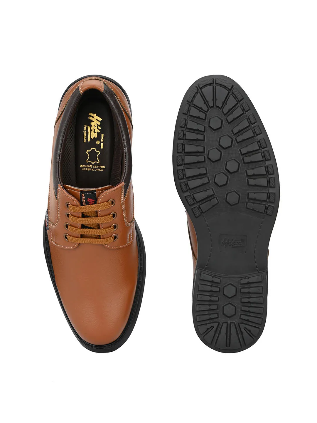 Hitz Men's Tan Synthetic Lace-up Casual Shoes