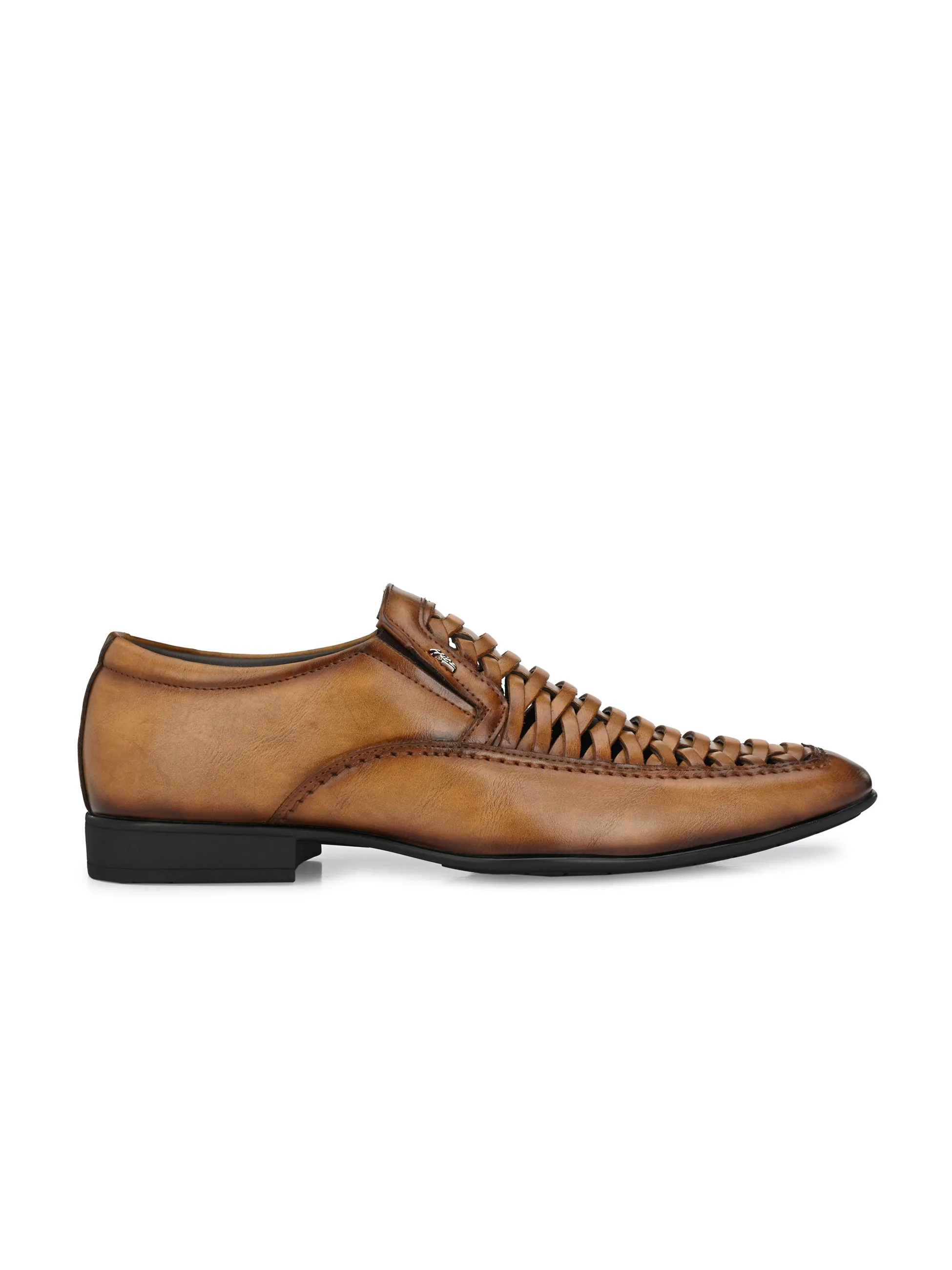 Hitz Men's Tan Synthetic Slip-On Comfort Casual Shoes