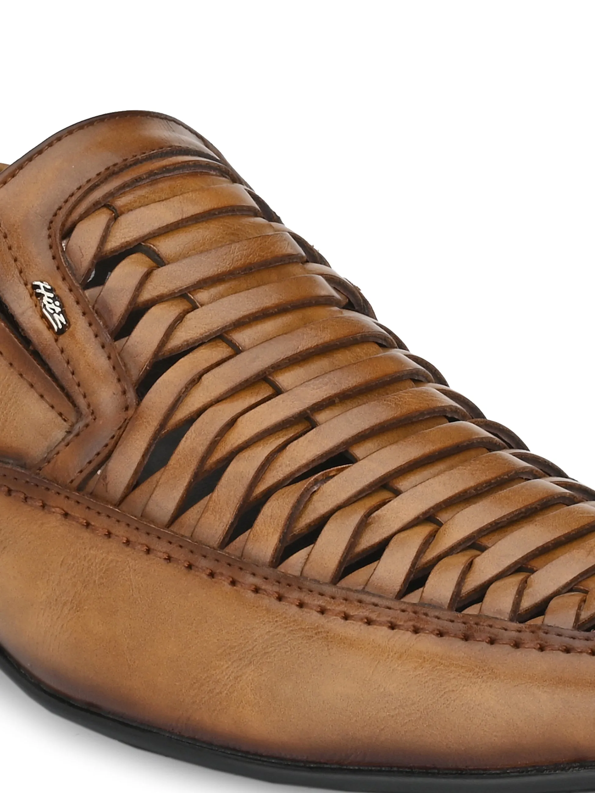 Hitz Men's Tan Synthetic Slip-On Comfort Casual Shoes