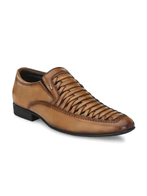 Hitz Men's Tan Synthetic Slip-On Comfort Casual Shoes