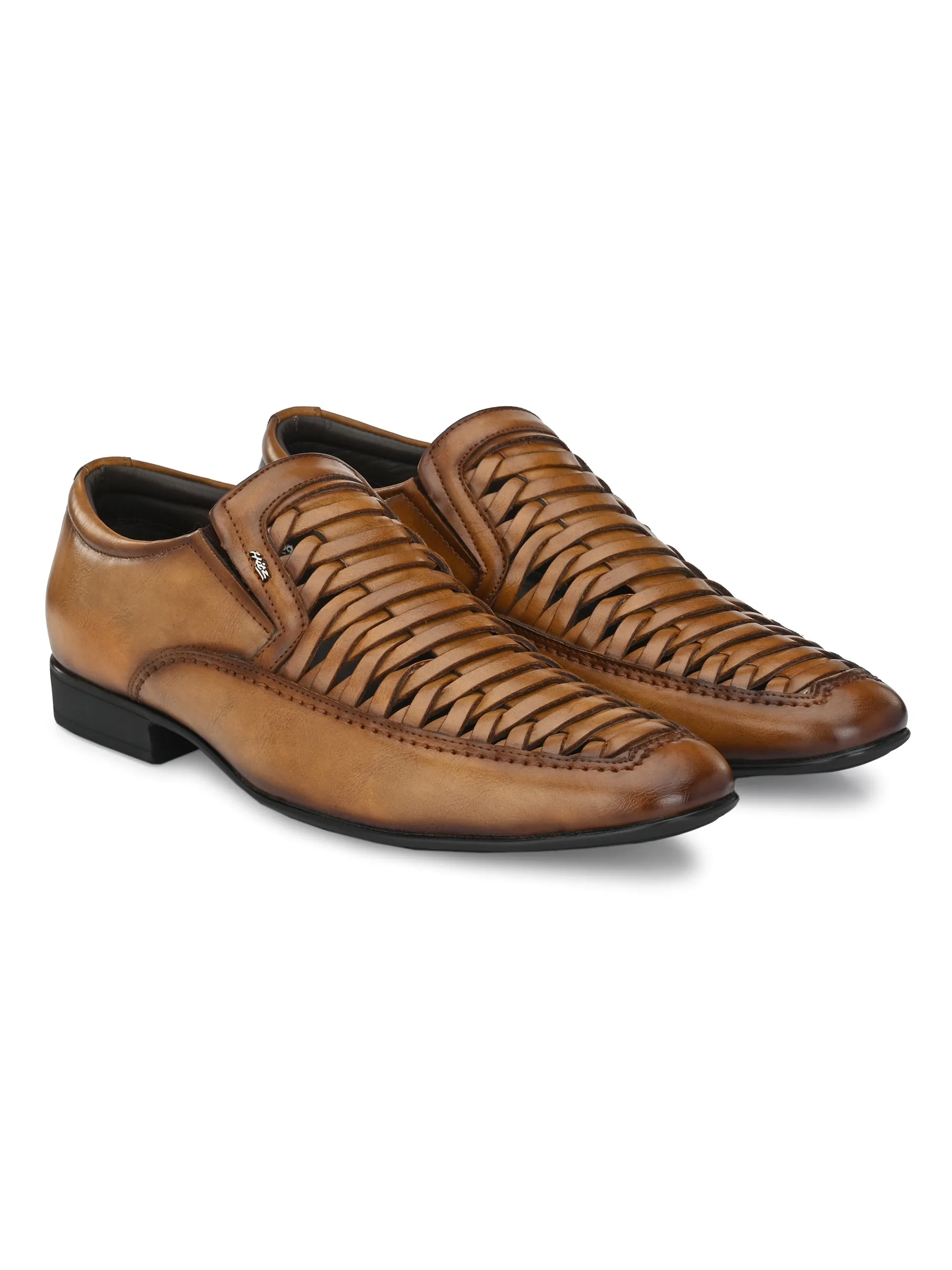 Hitz Men's Tan Synthetic Slip-On Comfort Casual Shoes