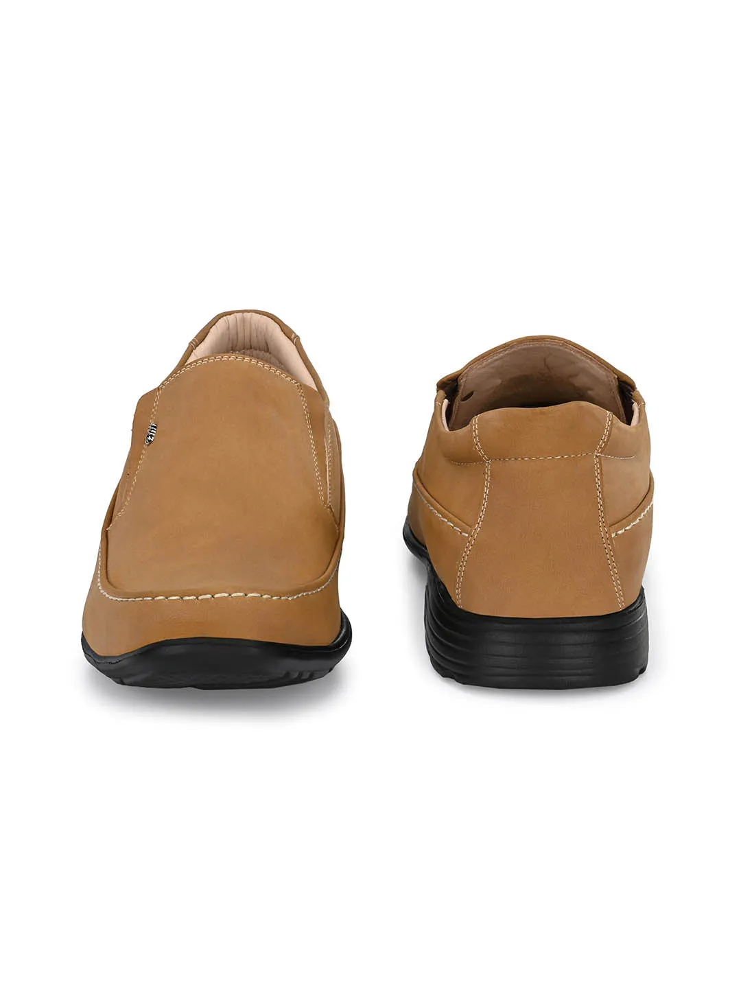 Hitz Men's Tan Synthetic Slip-On Comfort Casual Shoes