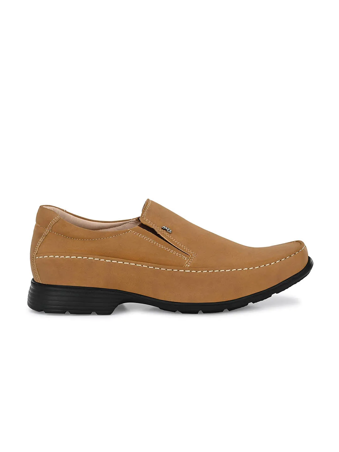 Hitz Men's Tan Synthetic Slip-On Comfort Casual Shoes