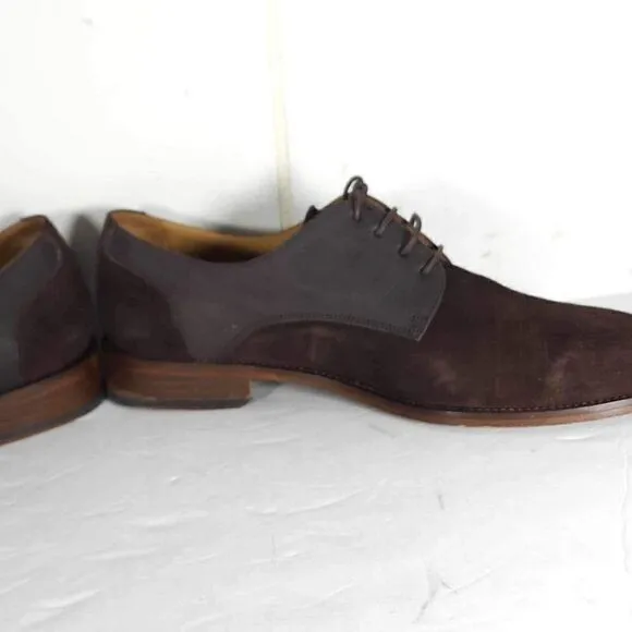Hockerty Men's Brown US 11 EU 44 Suede Leather Lace Up Oxford Dress Shoes