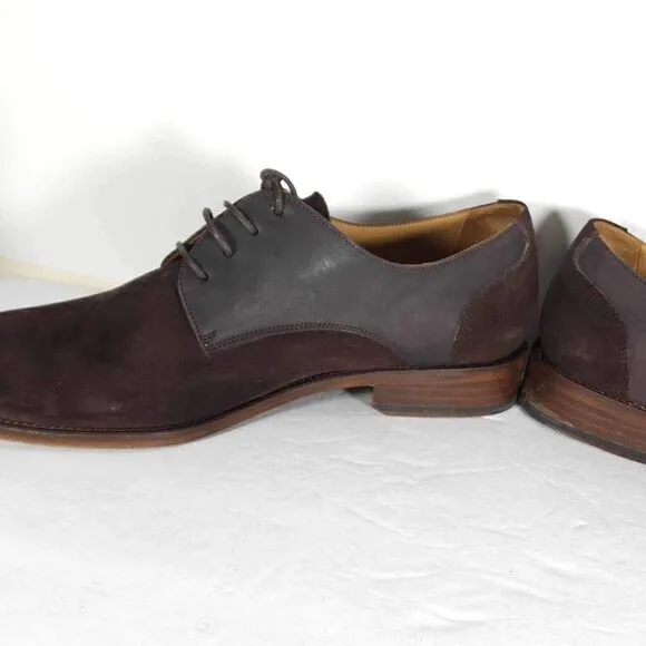 Hockerty Men's Brown US 11 EU 44 Suede Leather Lace Up Oxford Dress Shoes