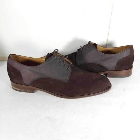 Hockerty Men's Brown US 11 EU 44 Suede Leather Lace Up Oxford Dress Shoes