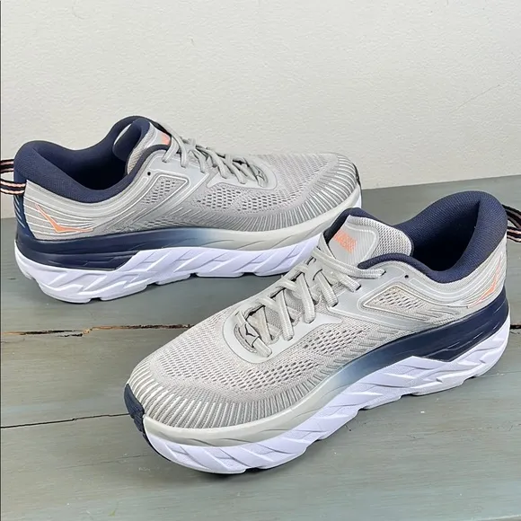 HOKA Men's Athletic Running Shoes - Gray and White.                   order (71)