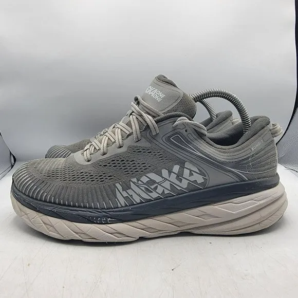 Hoka One One Bondi 7 Mens 8.5 Wild Dove Gray Sneaker Shoes Athletic 1110518 WDDS