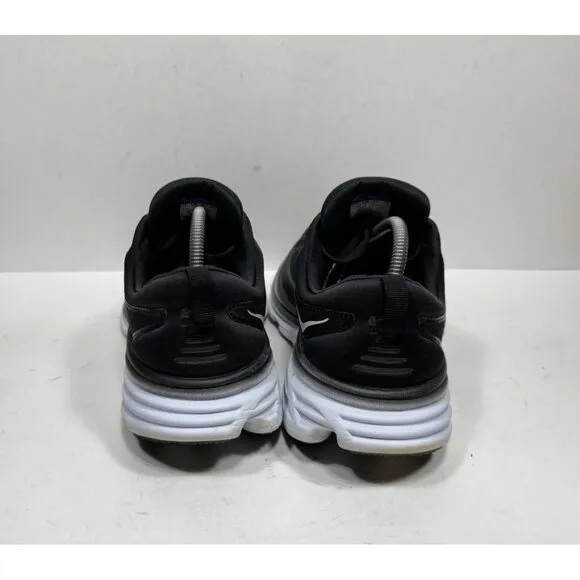 Hoka One One Bondi 8 Running Shoes Womens Sz 10.5 Wide Black White 1127954 BWHT
