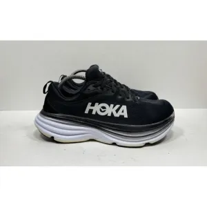 Hoka One One Bondi 8 Running Shoes Womens Sz 10.5 Wide Black White 1127954 BWHT