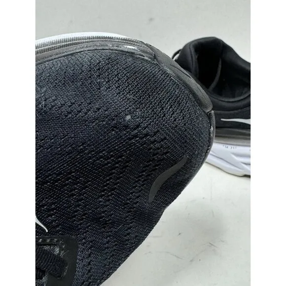 Hoka One One Bondi 8 Running Shoes Womens Sz 10.5 Wide Black White 1127954 BWHT