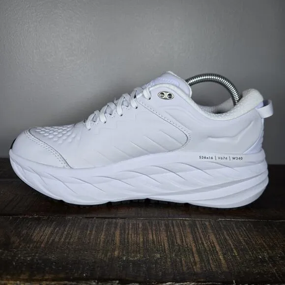 Hoka One One Bondi SR Slip Resist Womens Size 10 Running Kitchen Shoes White