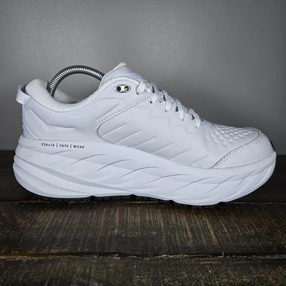 Hoka One One Bondi SR Slip Resist Womens Size 10 Running Kitchen Shoes White
