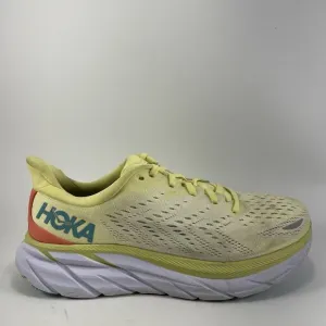 Hoka One One Clifton 8 Running Shoes Womens Size 9 B Yellow Athletic Sneakers