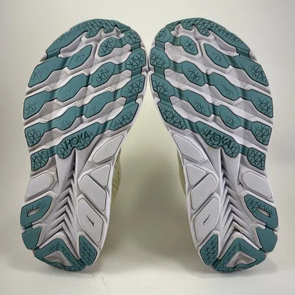 Hoka One One Clifton 8 Running Shoes Womens Size 9 B Yellow Athletic Sneakers