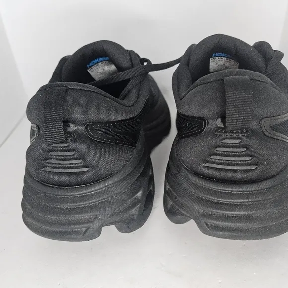 Hoka One One Mens Bondi 8 1123202 BBLC Black Running Shoes Sneakers Size 9D Used