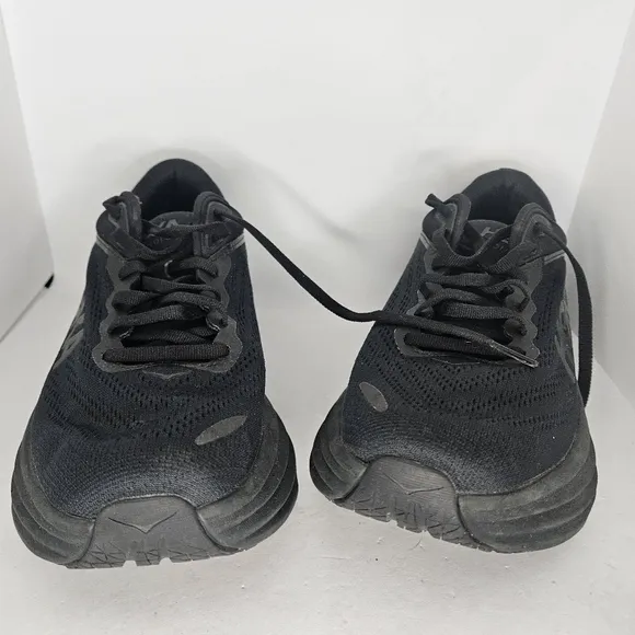 Hoka One One Mens Bondi 8 1123202 BBLC Black Running Shoes Sneakers Size 9D Used