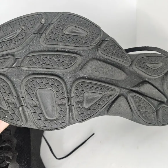 Hoka One One Mens Bondi 8 1123202 BBLC Black Running Shoes Sneakers Size 9D Used