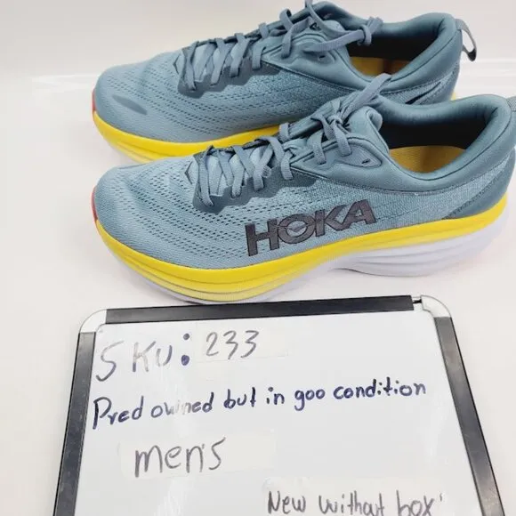 Hoka One One Men's Goblin Blue Bondi 8 Mesh Athletic Running Shoes Size 13D