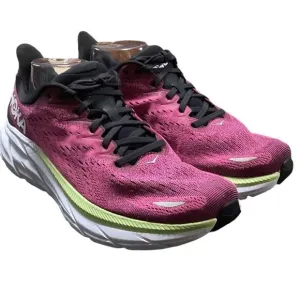 HOKA One One Running Shoes Women 10.5 B Pink Black Cliffton 8 Sneakers