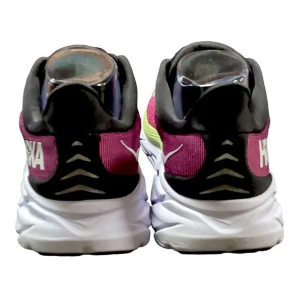 HOKA One One Running Shoes Women 10.5 B Pink Black Cliffton 8 Sneakers