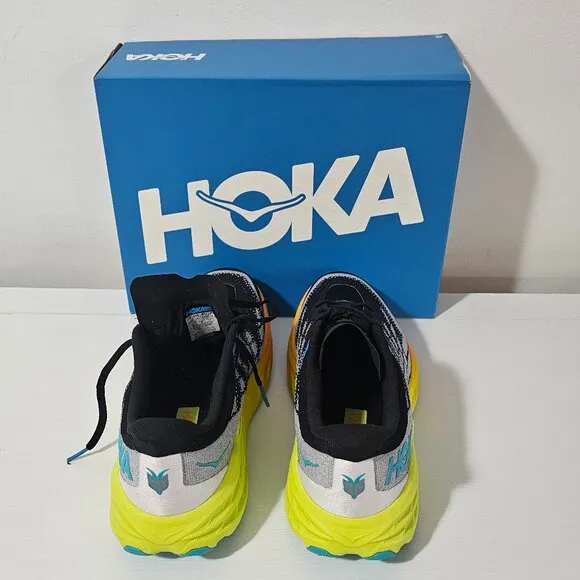 HOKA Speedgoat 5 Shoes - Black/Evening Primrose- Size 10.5 D - 1123157 BEPR