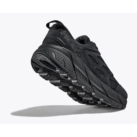 Hoka One One Clifton L Suede 1122571-BBLC Men's US 5 Black Running Shoes TF2011