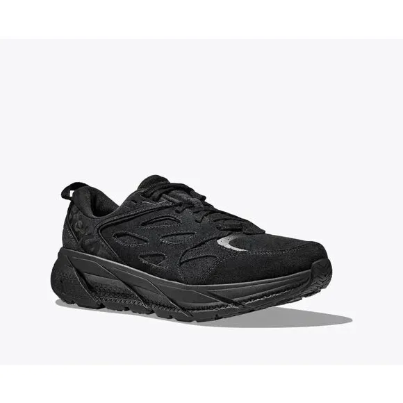 Hoka One One Clifton L Suede 1122571-BBLC Men's US 5 Black Running Shoes TF2011
