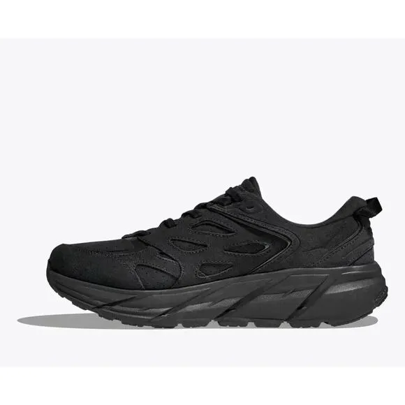 Hoka One One Clifton L Suede 1122571-BBLC Men's US 5 Black Running Shoes TF2011