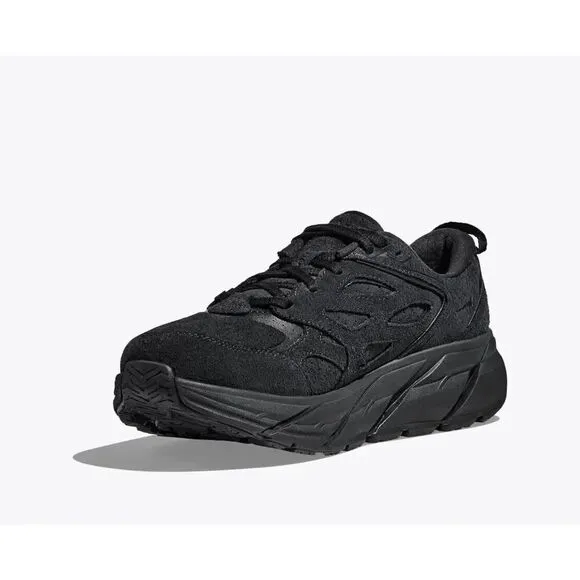 Hoka One One Clifton L Suede 1122571-BBLC Men's US 5 Black Running Shoes TF2011