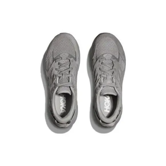 Hoka One One Clifton L Suede 1122571-LLTN Sneakers Men Gray Running Shoes TF1945