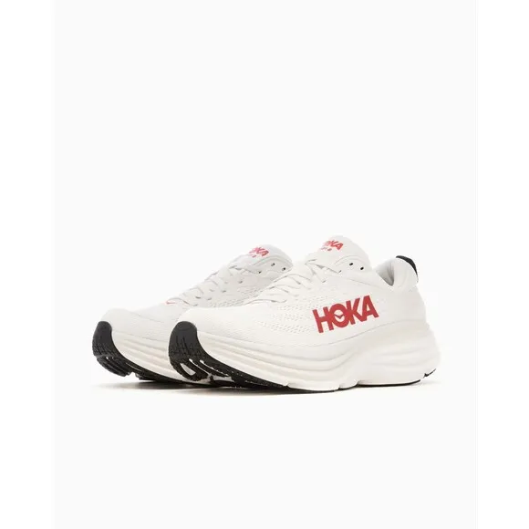 Hoka`Sneakers M Bondi 8 White/Vermillion 1123202-WVR Men's 11D