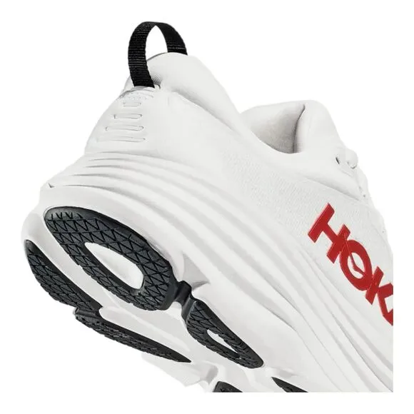Hoka`Sneakers M Bondi 8 White/Vermillion 1123202-WVR Men's 11D
