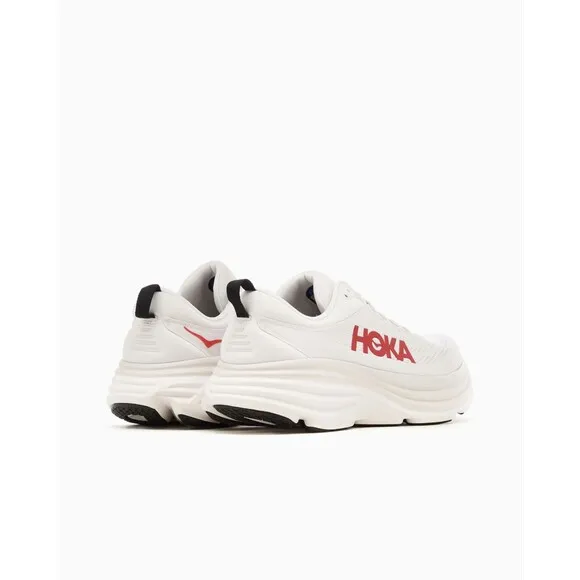 Hoka`Sneakers M Bondi 8 White/Vermillion 1123202-WVR Men's 11D